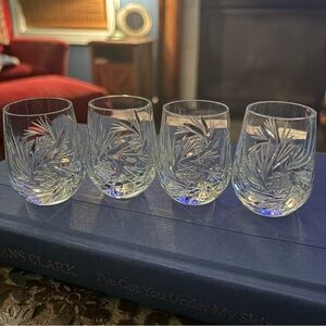 Cut crystal whiskey glasses